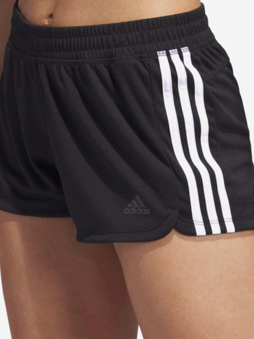 Adidas 3 Stripe Pleated Training Shorts Soft Jersey Like Material